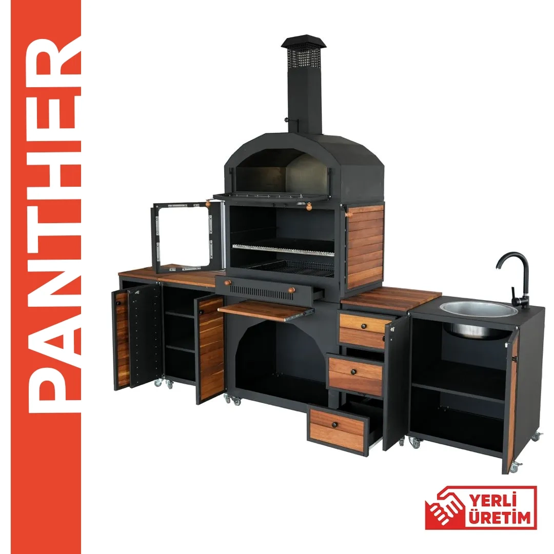 PANTHER TEZGAHLI VE FIRINLI BAHÇE BARBEKÜ SETİ